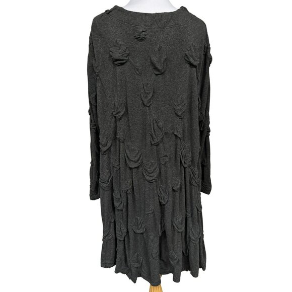 Ralston Art to Wear Oversized Gray Jersey Knit Asymmetrical LS Dress Sweden L - Picture 4 of 7